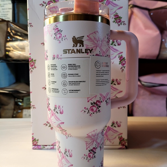 New Love Shack Fancy Stanley Pink Floral Quencher H2.0 Tumbler - Picture 2 of 5